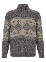 Brunello Cucinelli Gray Virgin Wool Cardigan