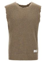MM6 Maison Margiela Beige Wool Sleeveles Sweater
