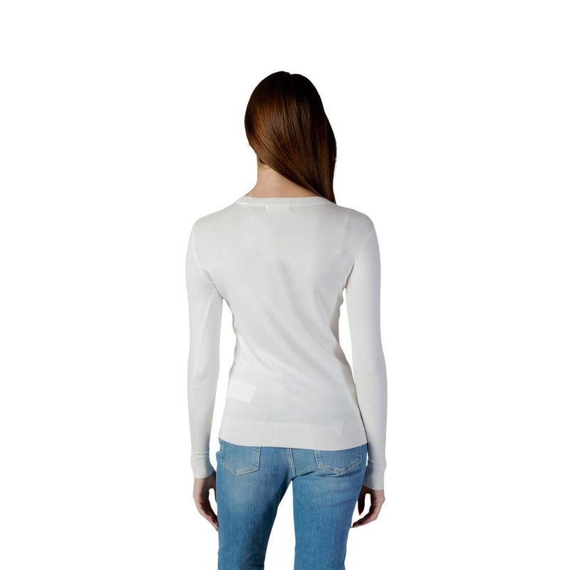 Guess Cream Viscose Sweatshirt - LS VN STEPHANIE LOGO SWTR