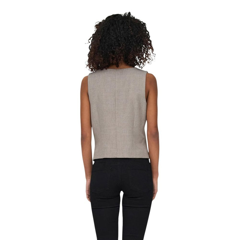 Only Onllinda Beige Polyester Waistcoat for Women