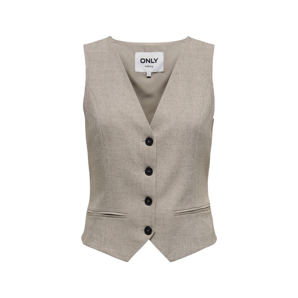 Only Beige Polyester Waistcoat