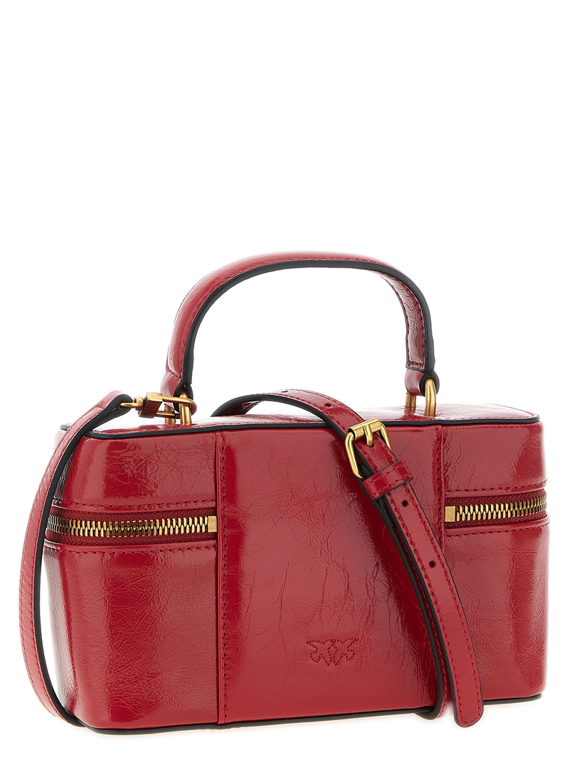 PINKO Vanity Soft Red Calfskin Crossbody Bag