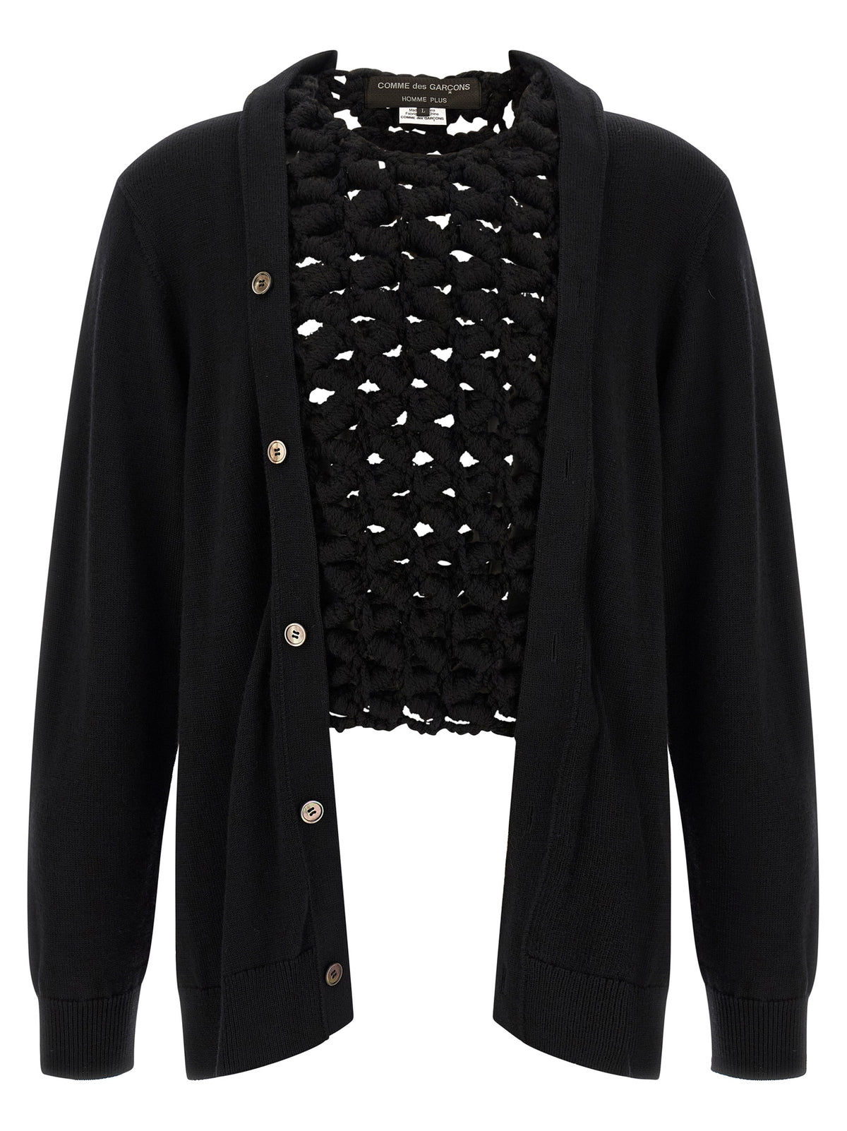 Comme Des Garçons Black Wool Cardigan