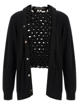 Comme Des Garçons Black Wool Cardigan