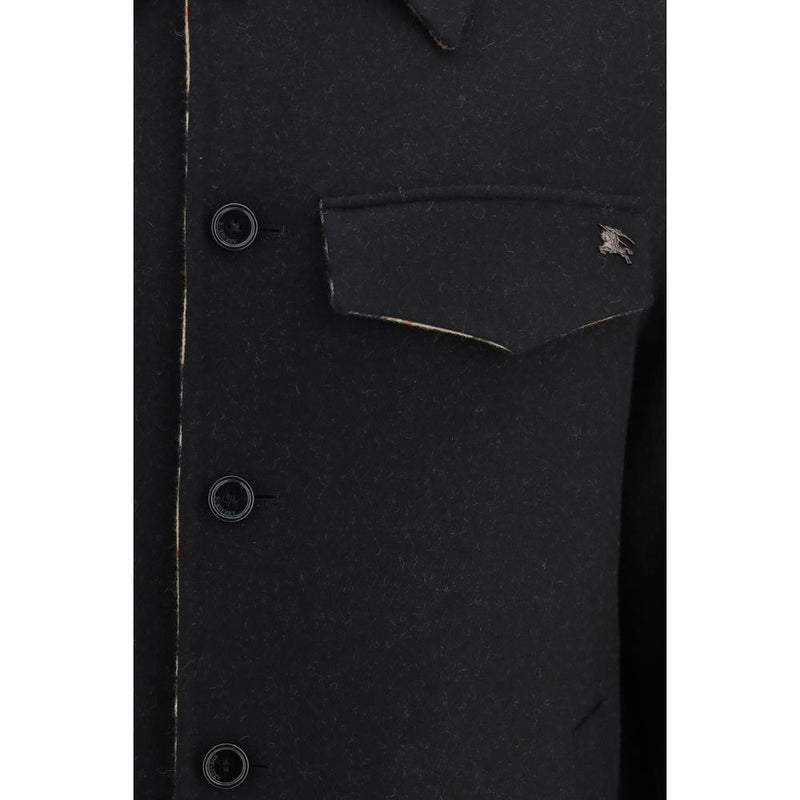 Burberry Black Wool Oves Aries Full-Length Jacket