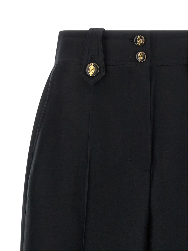 Zimmermann Valiant Black Wool Cropped Pants