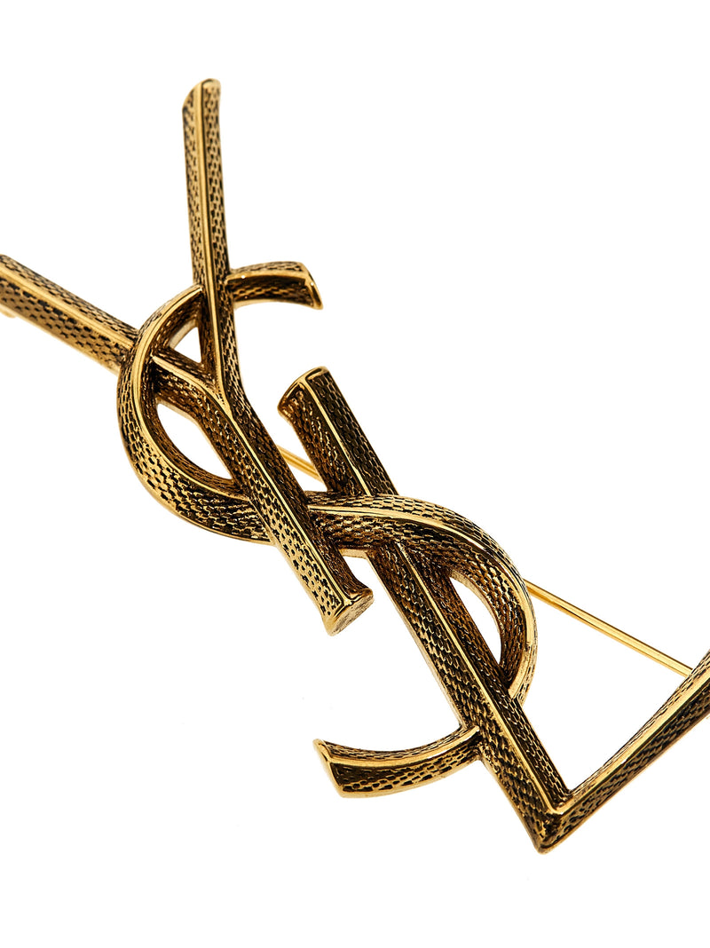 Saint Laurent Opyum Gold Brass Brooch