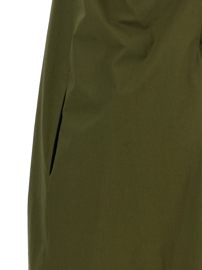 Armarium Tullia Bicolor Cotton Long Dress in Olive Green