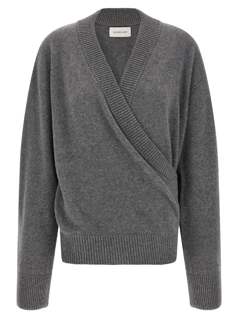 Armarium Elenia Gray Wool Cardigan - Luxury Comfort