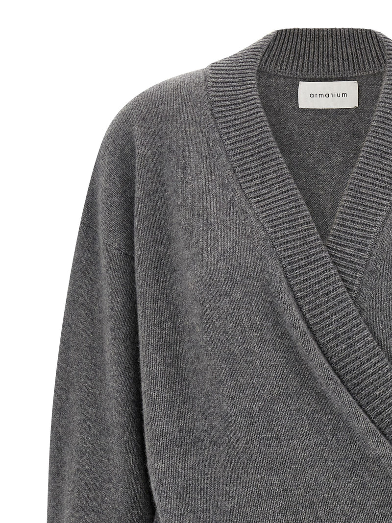 Armarium Elenia Gray Wool Cardigan - Luxury Comfort