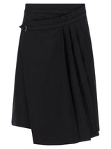 Dries Van Noten Black Wool Long Skirt
