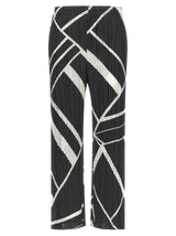 PLEATS PLEASE ISSEY MIYAKE Gray Polyester Casual Pants