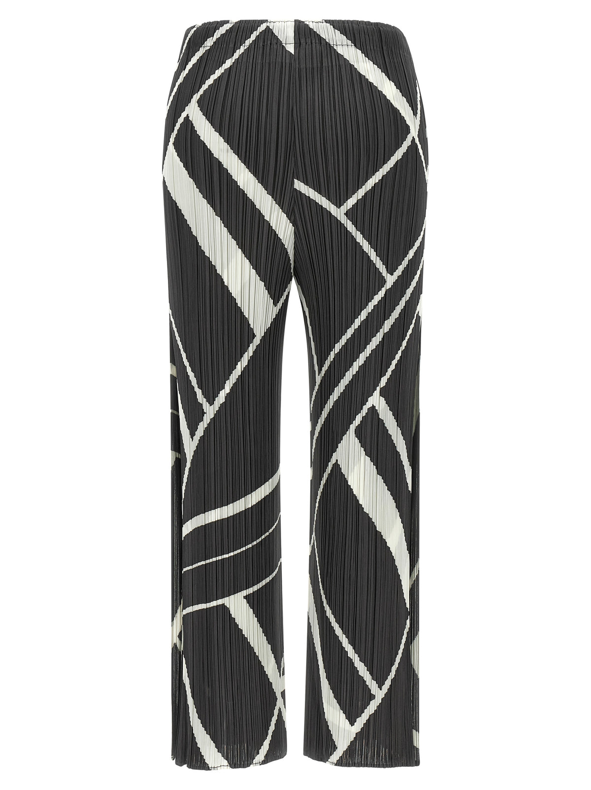 PLEATS PLEASE ISSEY MIYAKE Gray Polyester Casual Pants