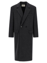Saint Laurent Gray Wool Coat