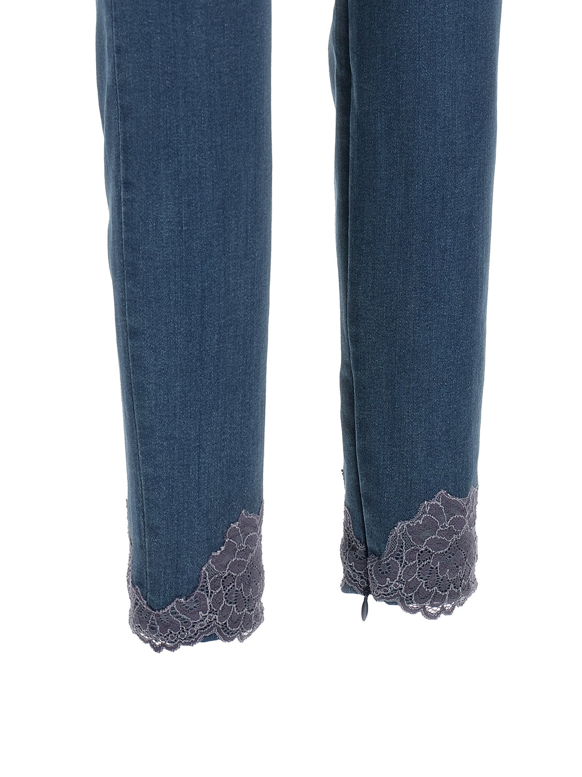 Valentino Garavani Blue Lamb Fur High-Waisted Jean