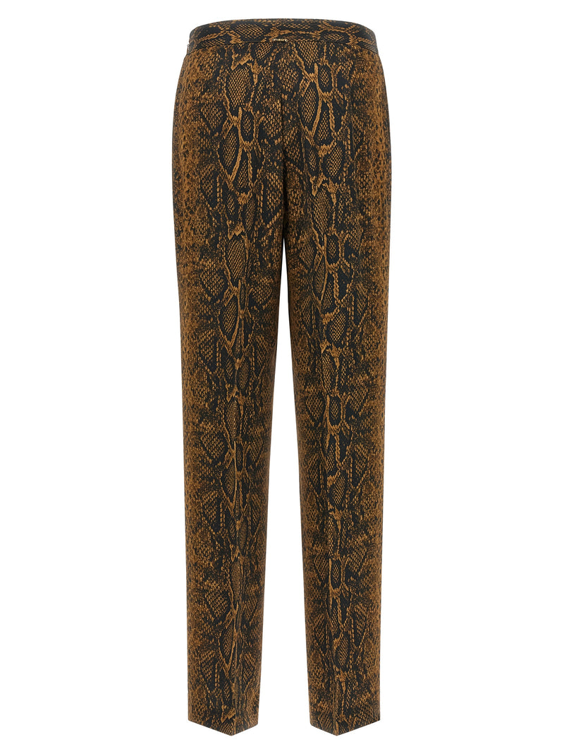 Twinset Brown Viscose Wide-Leg Casual Pants