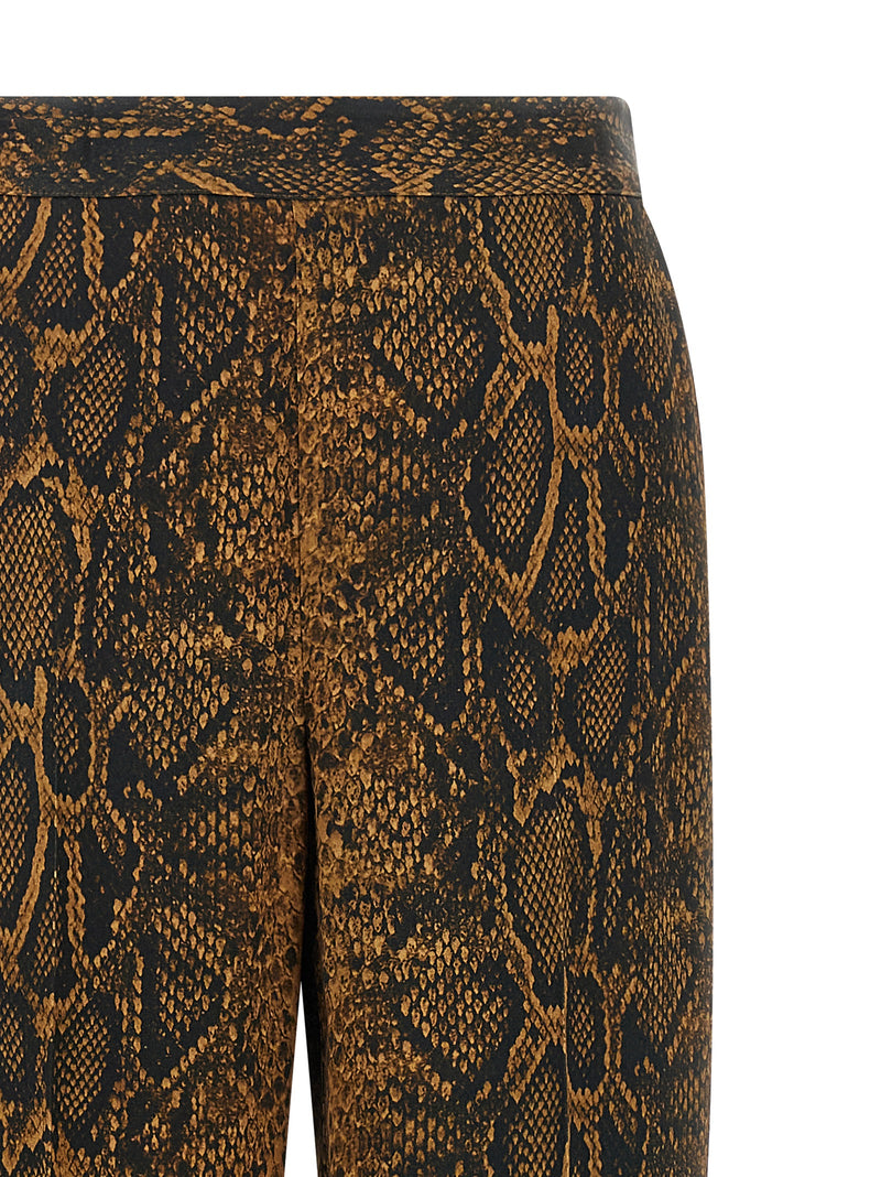 Twinset Brown Viscose Wide-Leg Casual Pants