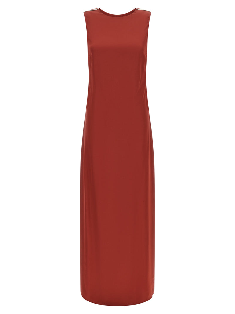 Peserico Red Viscose Long Dress