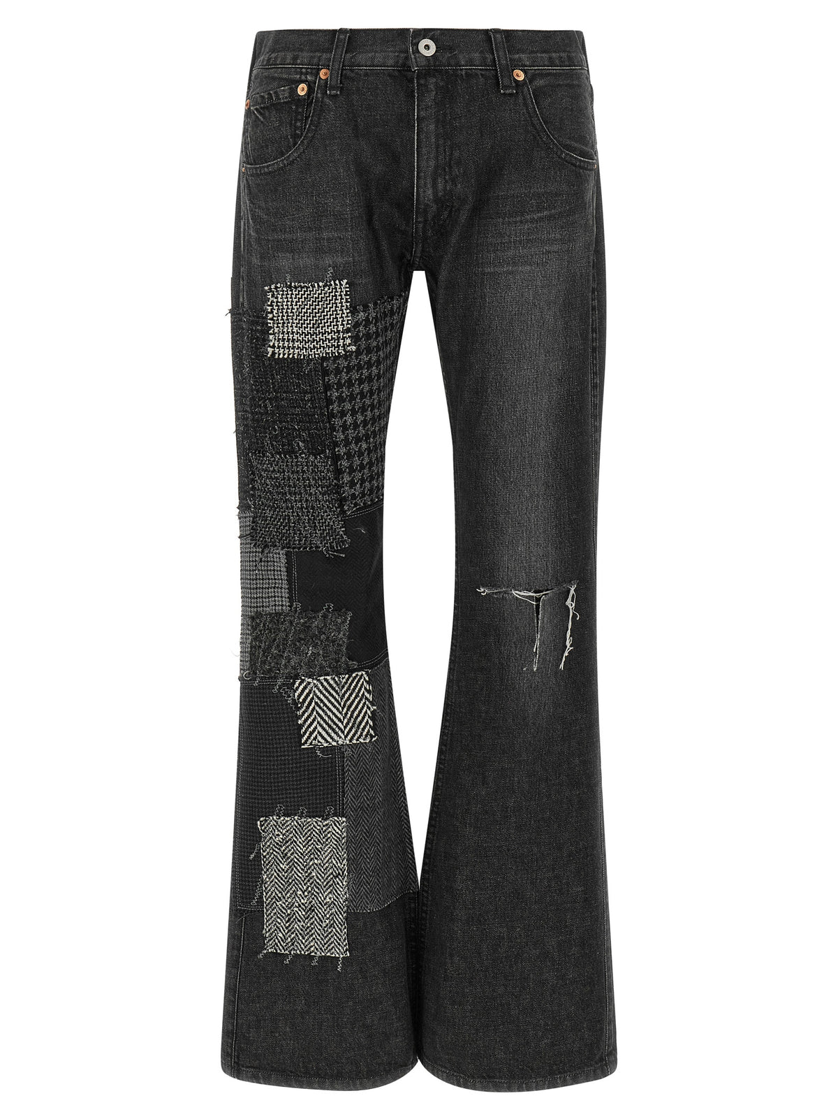 Junya Watanabe Black Cotton Flared Jeans