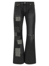 Junya Watanabe Black Cotton Flared Jeans