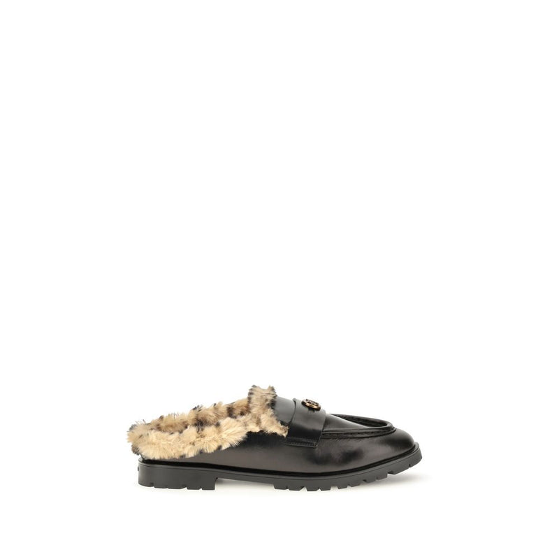 PINKO Black Calf Leather Bos Taurus Mules for Women