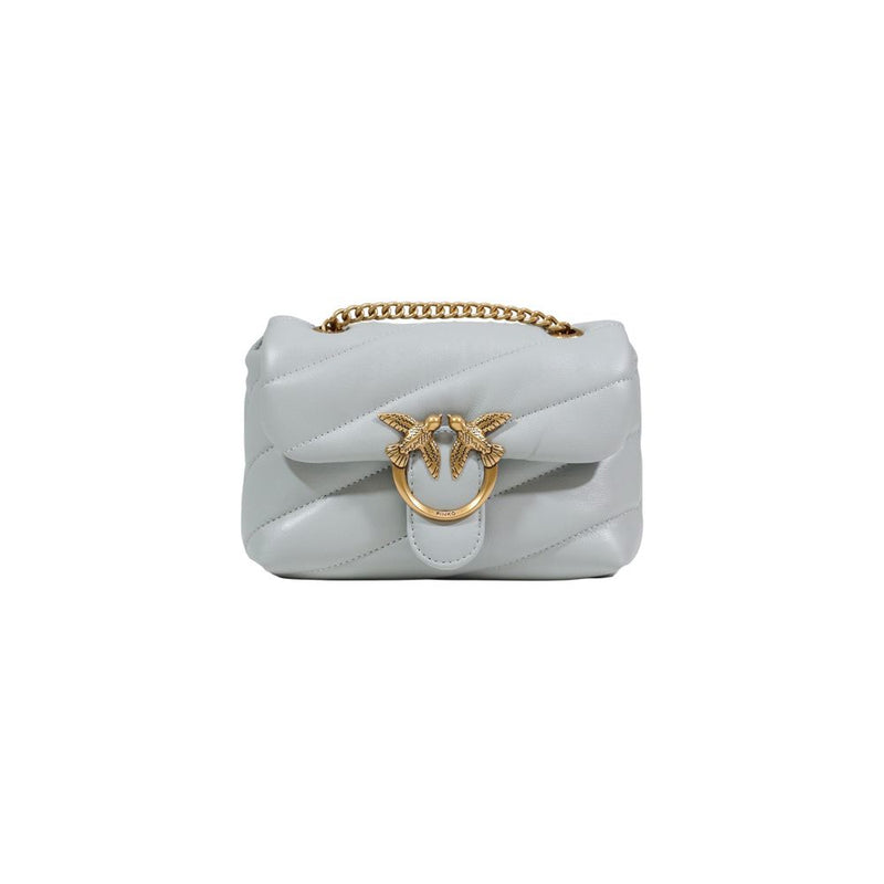 PINKO LOVE PUFF BABY CL SHEEP NAPPA Gray Leather Handbag
