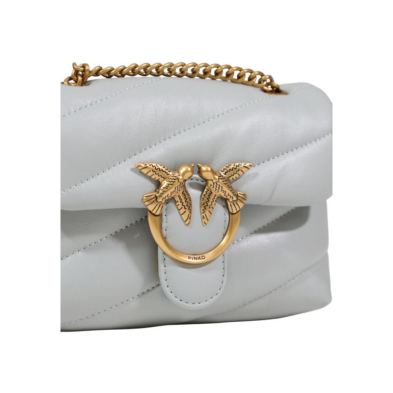 PINKO LOVE PUFF BABY CL SHEEP NAPPA Gray Leather Handbag