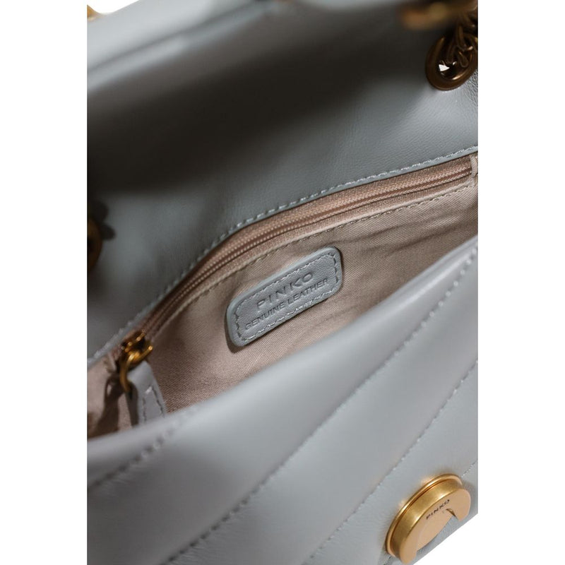 PINKO LOVE PUFF BABY CL SHEEP NAPPA Gray Leather Handbag