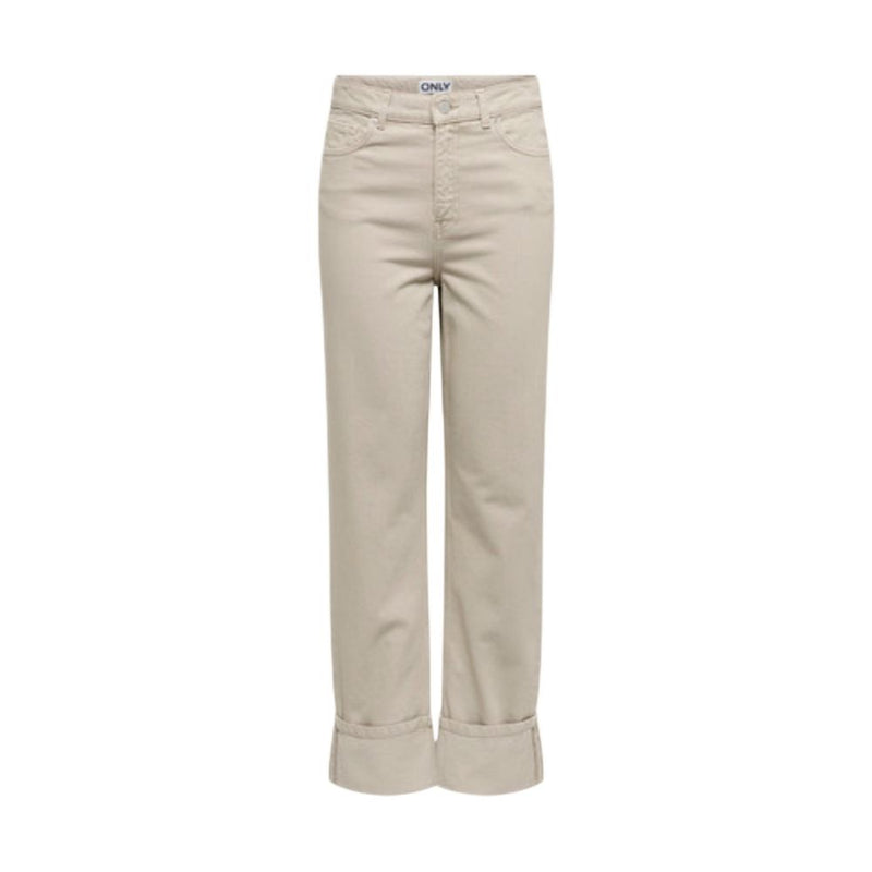 Only Beige Cotton Mom Jeans for Women