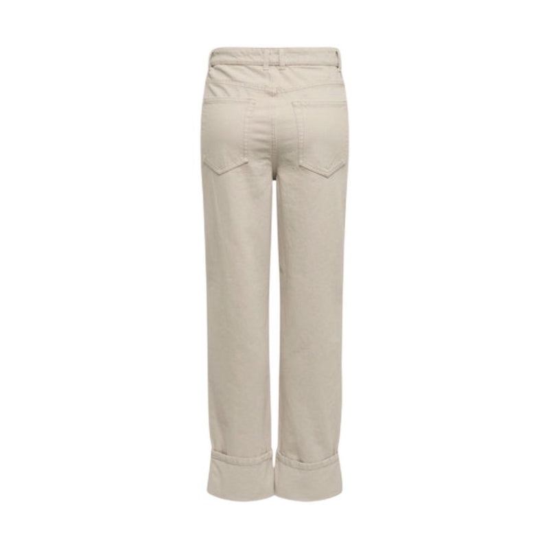 Only Beige Cotton Mom Jeans for Women