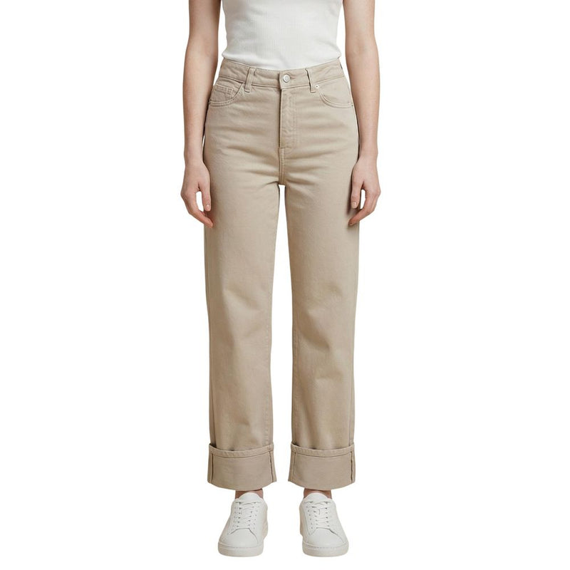 Only Beige Cotton Mom Jeans for Women