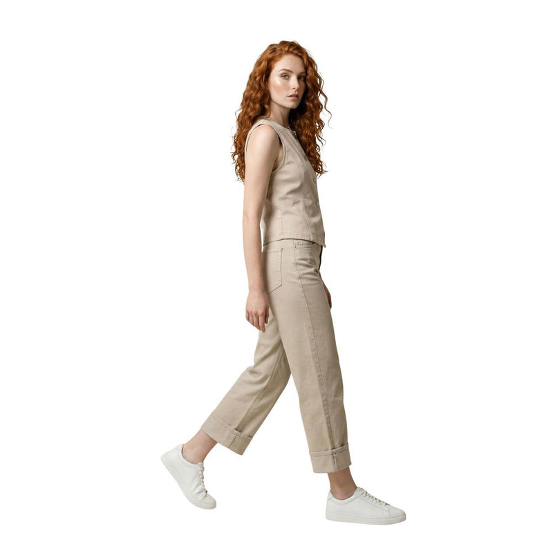 Only Beige Cotton Mom Jeans for Women