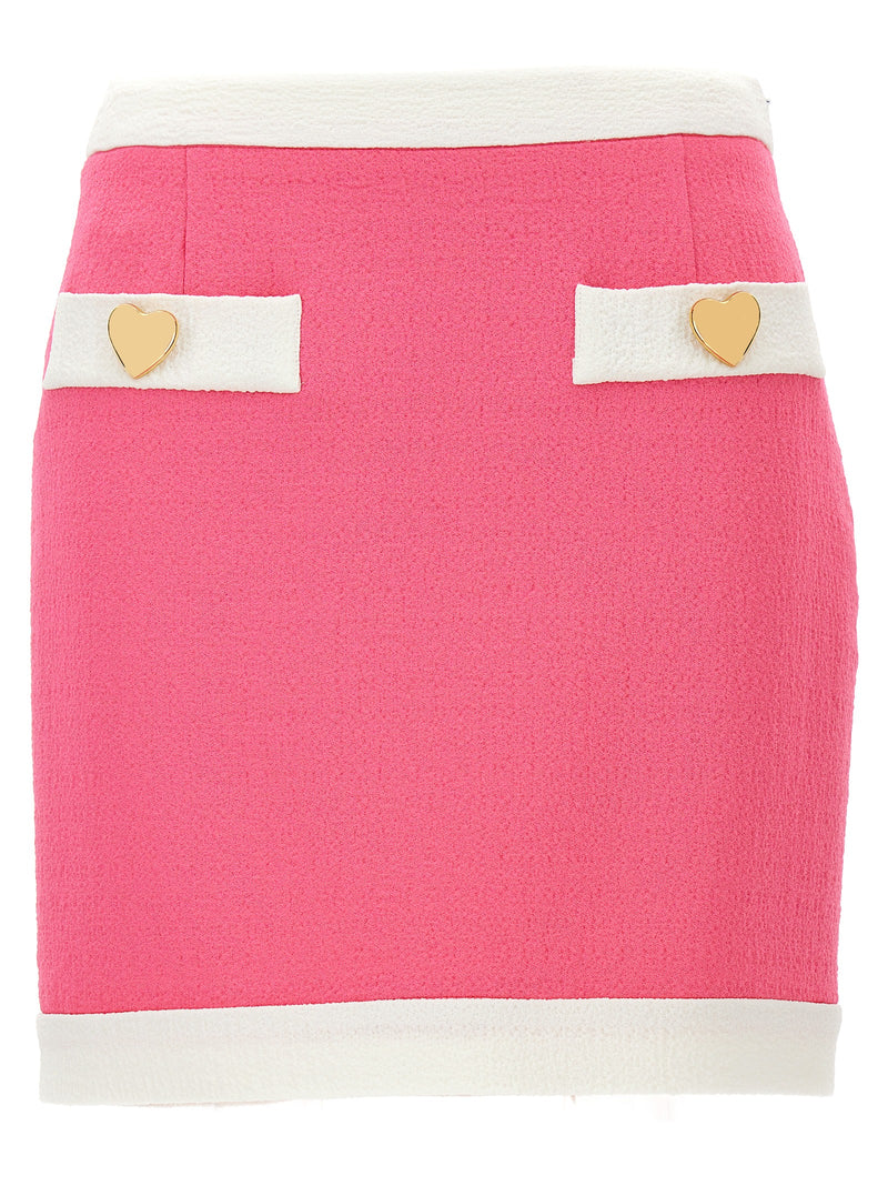 Jupe Longue Multicolore en Viscose Moschino ‘Heart Buttons’