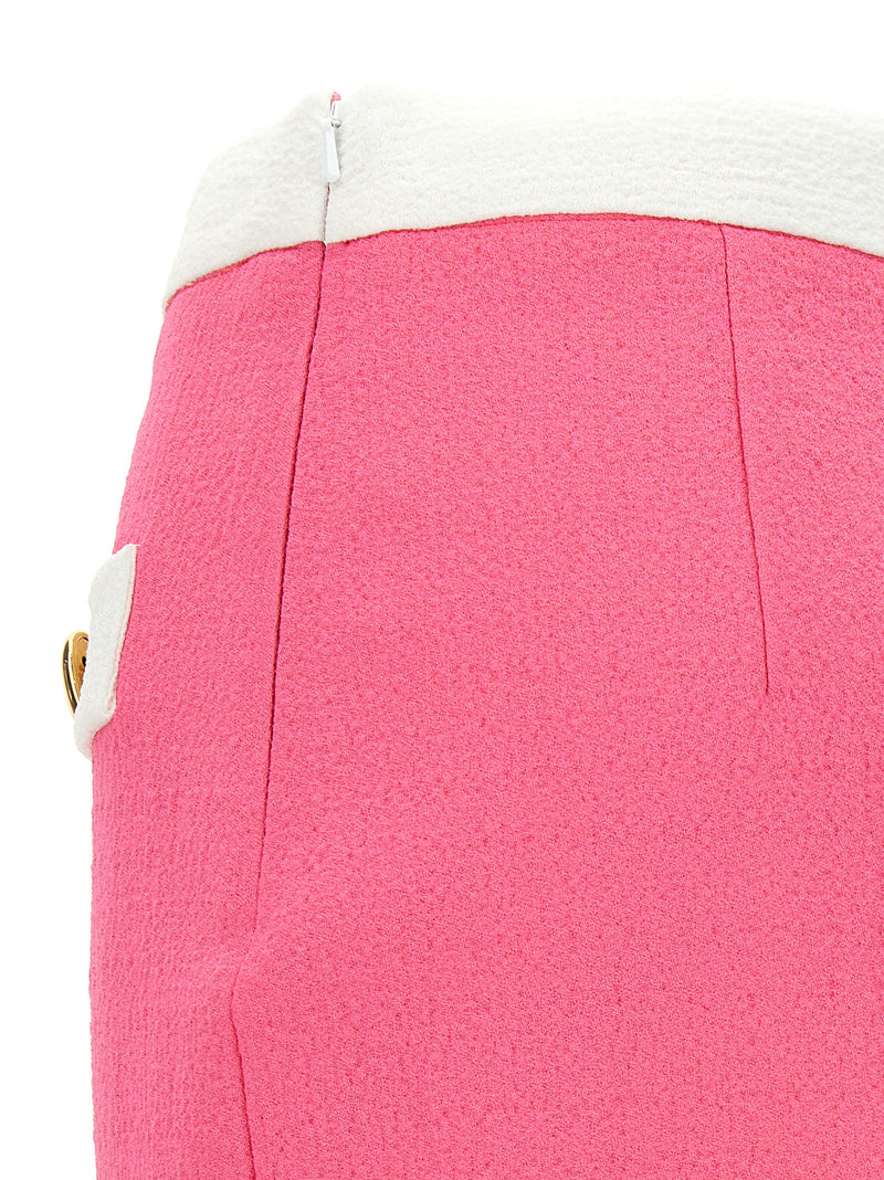 Jupe Longue Multicolore en Viscose Moschino ‘Heart Buttons’