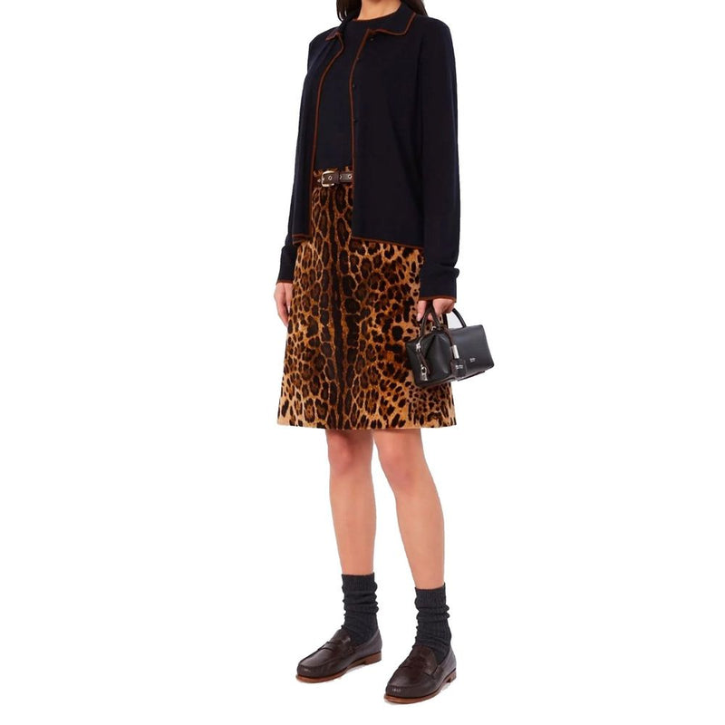 Max Mara Brown Cotton Midi Skirt