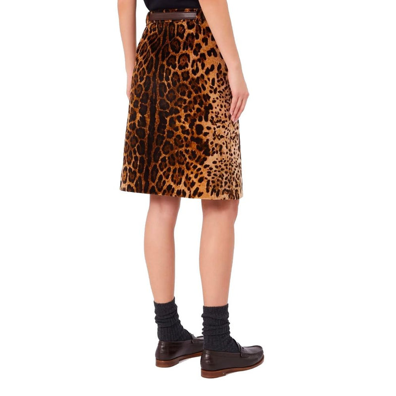 Max Mara Brown Cotton Midi Skirt