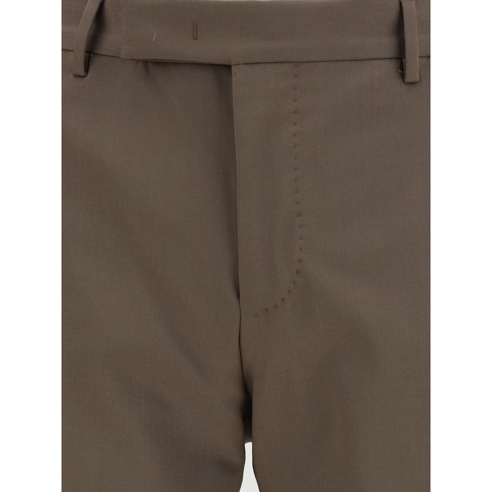 PT Torino Brown Wool Oves Aries Dress Pants