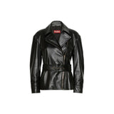 Max Mara Black Lambskin Leather Jacket
