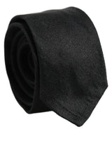 Dolce & Gabbana Men Black Satin Silk Classic Adjustable Tied Necktie Tie
