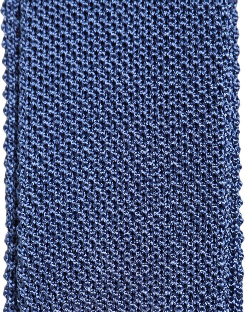 Dolce & Gabbana Men Blue Silk Knitted Skinny Adjustable Tied Necktie Tie