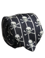 Dolce & Gabbana Men Black Silk Skull Fantasy Adjustable Tied Necktie Tie