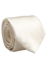 Dolce & Gabbana Cream Satin 100% Silk Adjustable Tied Men Necktie Tie