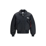 ALPHA INDUSTRIES Black Polyester Bomber