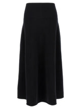 Extreme Cashmere Black Cashmere Midi Skirt