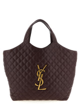 Saint Laurent Bordeaux Lamb Leather Tote Bag