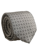 Dolce & Gabbana Black White Geometric Adjustable Necktie Accessory Tie