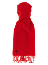 Ami Paris Red Wool Scarf