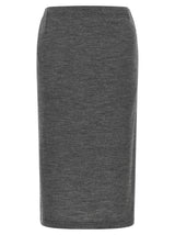 Junya Watanabe Gray Wool Midi Skirt