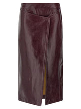 Armarium Bordeaux Cowhide Midi Skirt