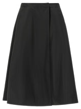 Moncler Black Polyester Midi Skirt